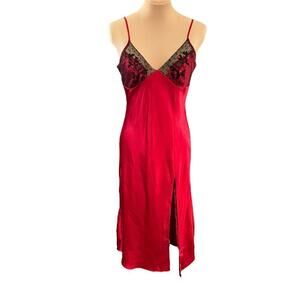 Satin SZ M Midi Slip Dress Whimsigoth Fairy Grunge Dark Romance Coquette 90s